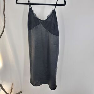 Crescent short black slip dress black
